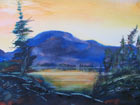 Pat Barkman painting, "Dix Range from Clear Pond"