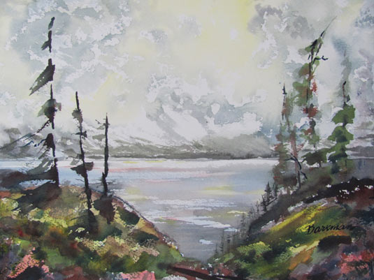 Pat Barkman painting, "Elk Lake"