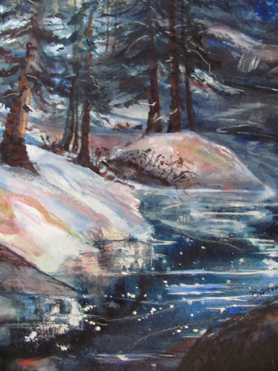 Pat Barkman painting, "To Marcy Dam"