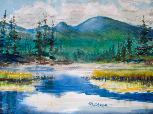 Pat Barkman, "Mt. Washington of the White Mts., NH", watercolor painting