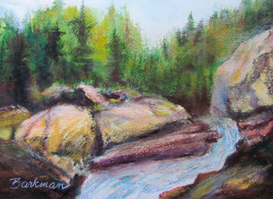 Pat Barkman, "Zealand Falls White Mts., NH", Watercolor Painting